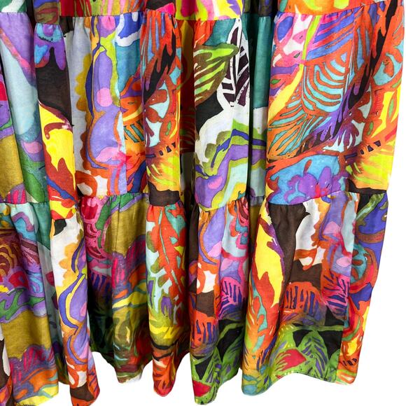 Lauren Ralph Lauren Floral Print Tiered Maxi Skirt M Lined - Picture 10 of 16